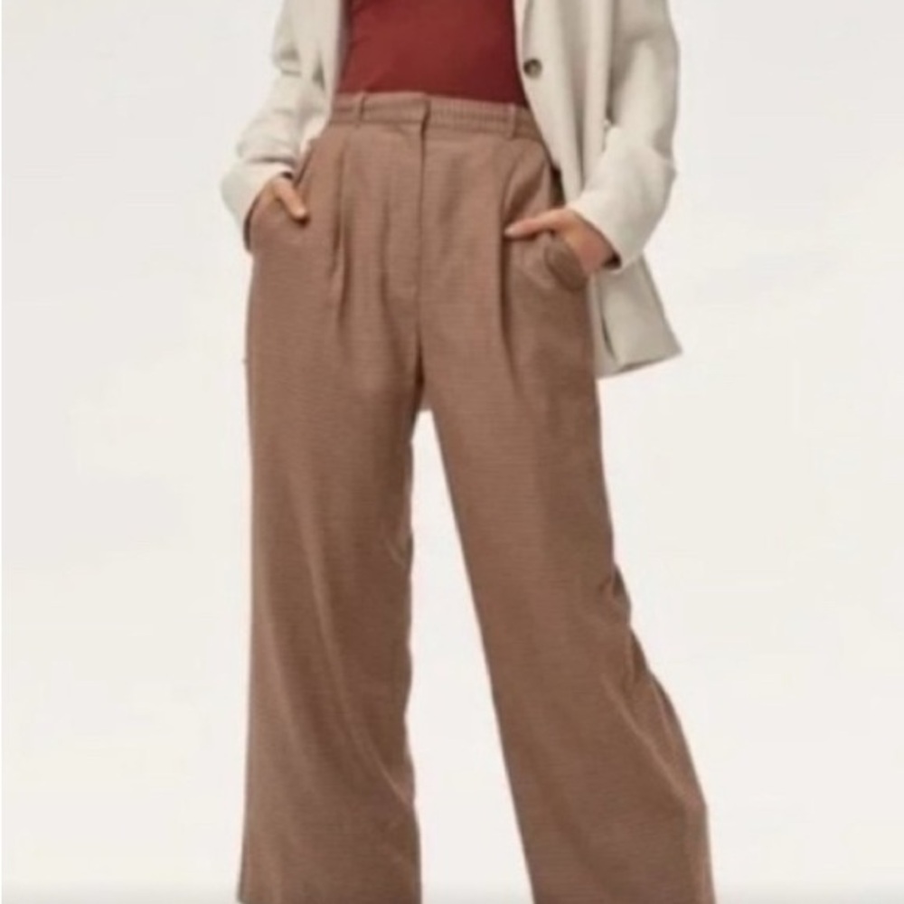 Aritzia Wilfred brown Houndstooth trouser